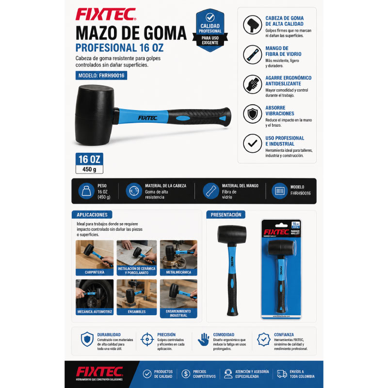 MAZO DE GOMA 16 OZ PROFESIONAL - Imagen 3