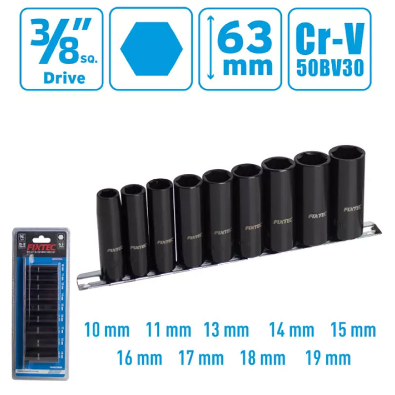 KIT COPAS DE IMPACTO PROFUNDAS DE 3/8" X 9 - Imagen 3